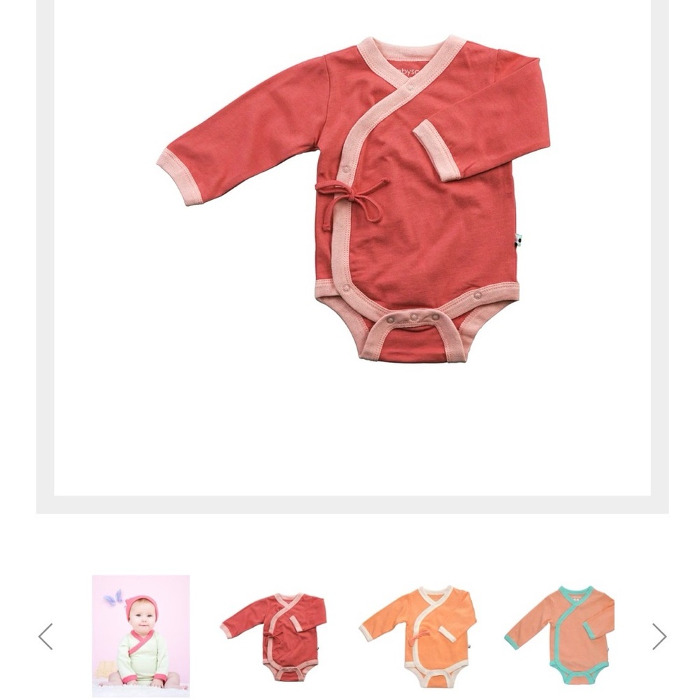 🌸 Baby Soy Feminine L/S Kimono Bodysuit - 3-6 Mo